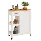 Kitchen Island Cart on Wheels with Trash Can Storage Cabinet