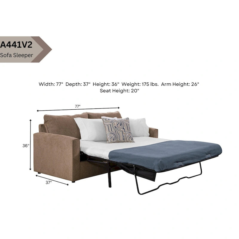 8-040M-A441V2 Sleeper Sofa with 2 Throw Pillows