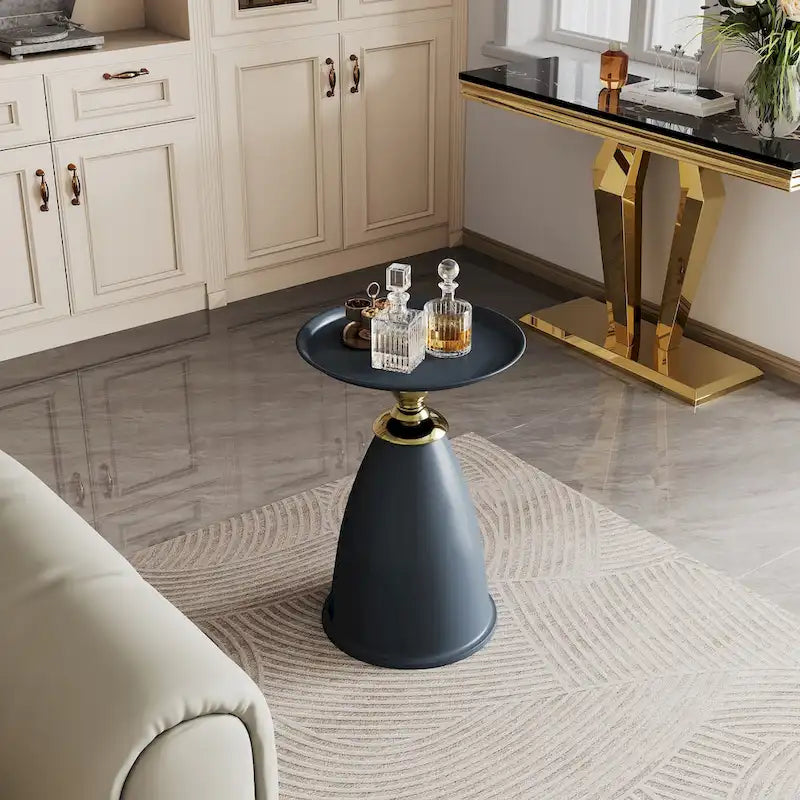 Minimalist Iron Round End Table for Small Spaces