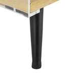 Acrylic Plastic 1 Shelf Side End Accent Table with Wood Base and Black Legs - Clear