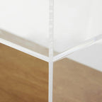 Acrylic Plastic 1 Shelf Side End Accent Table with Wood Base and Black Legs - Clear