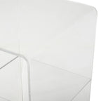 Acrylic Plastic 1 Shelf Side End Accent Table with Wood Base and Black Legs - Clear