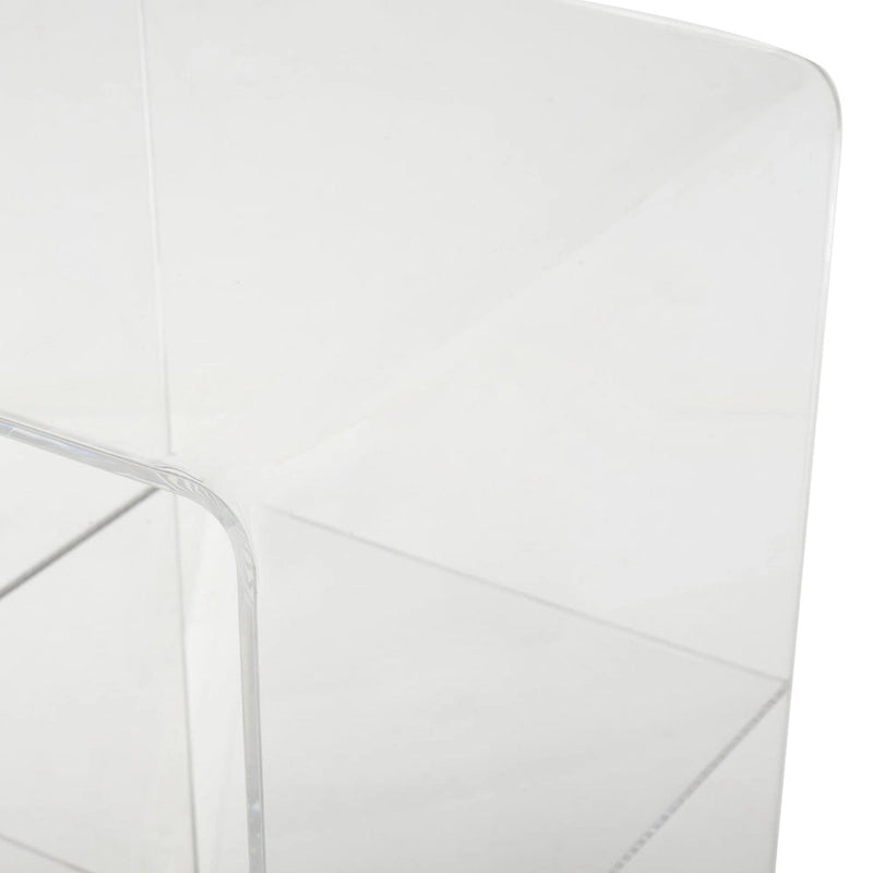 Acrylic Plastic 1 Shelf Side End Accent Table with Wood Base and Black Legs - Clear