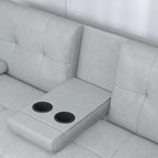 Convertible Folding Sofa Bed with Leather Upholstery