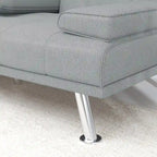 Convertible Folding Sofa Bed with Leather Upholstery